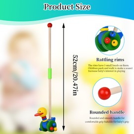 Push Toy Duck, Wooden Push-Along Toy, Toddler Toys, Animal Push and Pull Along Toys for 1 Year Olds, Early Development & Activity Toys, Toddler Learning Balance Walking Toys