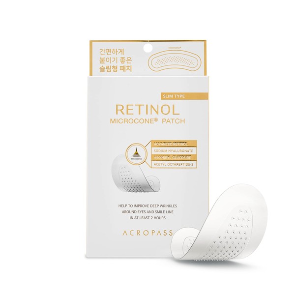 [Acropass] Retinol Microcone Patch Slim (3 x 2 Patches for Eye Area / Smile Lines | Line Care | Retinol | Retinol | Retinol | Retinol Patch | Wrinkle Care | Smile Lines | Front Lines | Set of 3 x 2 Patches