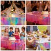 JGMGWJ Iridescence Plastic Tablecloths Disposable Rectangle Table Cover for BirthdayDWedding