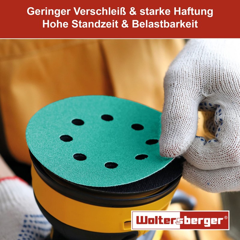 Woltersberger Sanding Discs, Diameter 125 mm, green