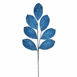 Vickerman 678435-27" Turquoise Glitter Leaf Spray (4 Pack) (QG211912)