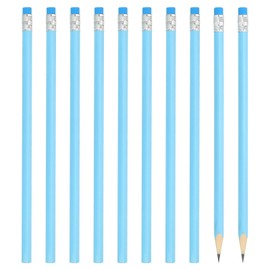 PATIKIL Round Pencils, 24 Pack HB Graphite Pencils with Eraser Wood Pencils Cute Pencil for Classroom Teacher Office Supplies, Blue