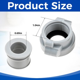 Replacement Coupling Screw Nut Connector and Nipple for B/C Water Pipe, Compatible with Cole-Man, Lay-Z-Spa, 2 x 2B/C Seals Gaskets Washers