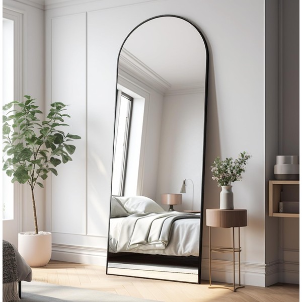 JAWGLOW Arched Full Length Mirror, 64" x 21" Free Standing