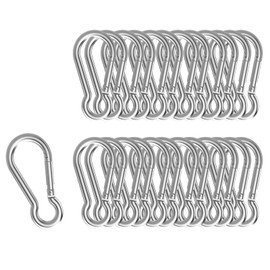 DELSWIN 25 Pcs Small Carabiner Clip - Stainless Steel Spring Snap Hook for Bird Feeders or Dog Leash & Harness, Quick Link Keychain(M4,40mm, can Hold 150lbs)