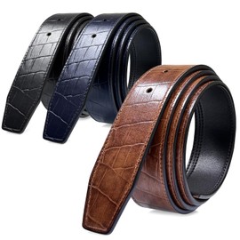 3515202 Reversible Belt Strap Without Buckle Replacement Genuine Leather Dress Belt Strap 1-3/8"(35mm) wide (Black/Black, 38)