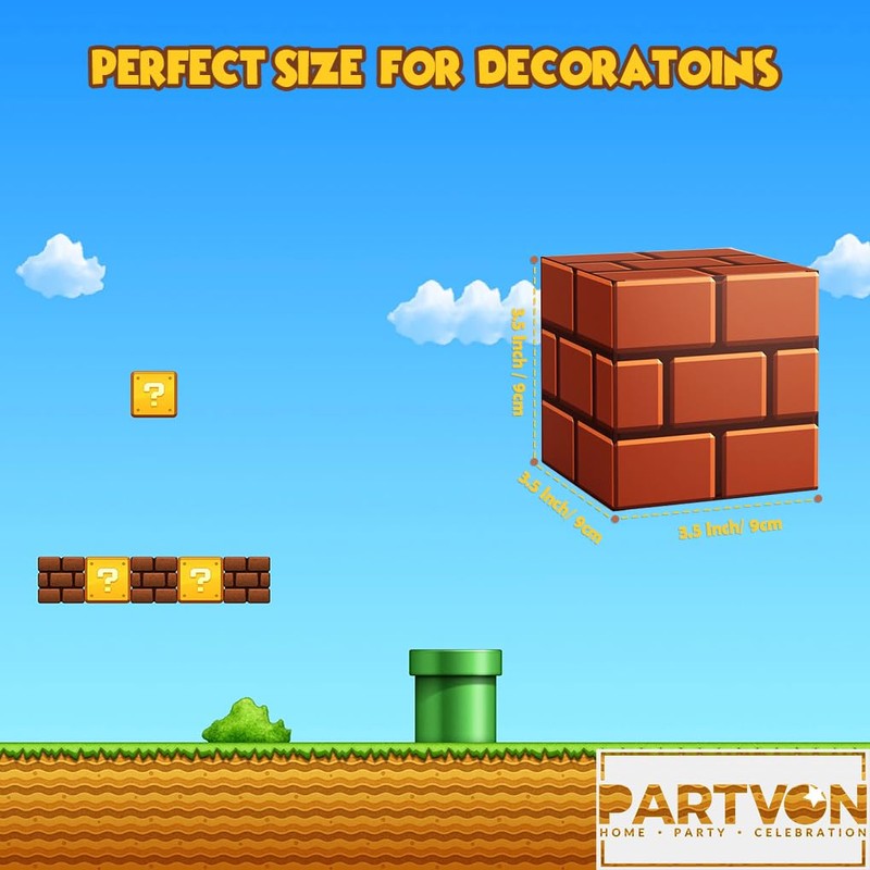 Video Game Treat Boxes, 24 PCS Brick Paper Gift Boxes