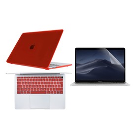 TECHNA Kit de Protección para MacBook Air 13 Retina Model A2179 / A2337 M1 Carcasa Case Rojo + Protector Skin Cover Cubierta de Teclado en ESPAÑOL Rojo + Protector Mica de Pantalla