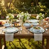 Yinshine 12-Piece Melamine Dinnerware Set, Green & White