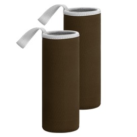 QUARKZMAN 2 Stück Neopren Wasserflaschenhülle, 18,5 oz Isolierte Wasser Glasflaschenträgertasche Faltbare Trinkflaschenhülle mit Griff, Kaffee