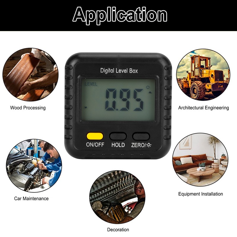 Digital Inclinometer Mini 360 Degree Angle Finder Protractor Carpentry Woodworking