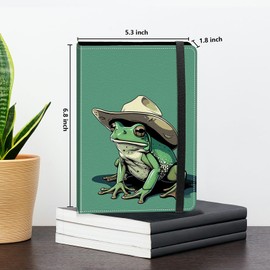 Small Photo Album 4x6 Shows 120 Photos, Green Frog PU Leather Mini Picture Binder Albums Photo Books with 60 Sleeves, Photo Protector w/Elastic Band for Family Wedding Baby Pets