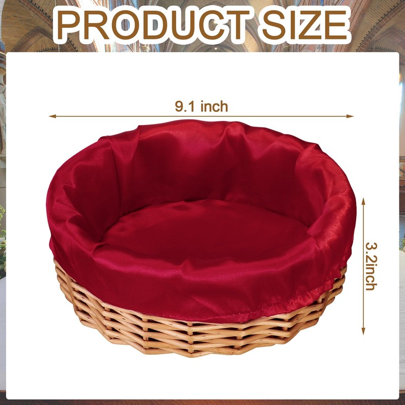 Hushee 3 Pack 9.1 Inch Round Offering Baskets for Church