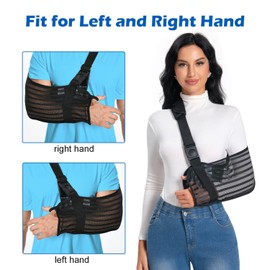 Ledhlth Arm Sling for Shoulder Elbow Waist Injury, Medical Shoulder Immobilizer with Removable Padded Strap, Breathable Arm Support Sling for Men Women, Mesh Brace for Torn Rotator Cuff