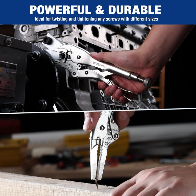 WORKPRO 5-Piece Locking Pliers Set, Pliers Tool Set, Vice Grips