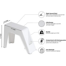 Demi's Home Shower Foot Rest - Pedicure Foot Rest - Grey - (Supplies Not Included)