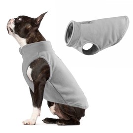 Dog Fleece Vest Jacket Pet Dogs Clothes Warm for Small Dogs Grey M