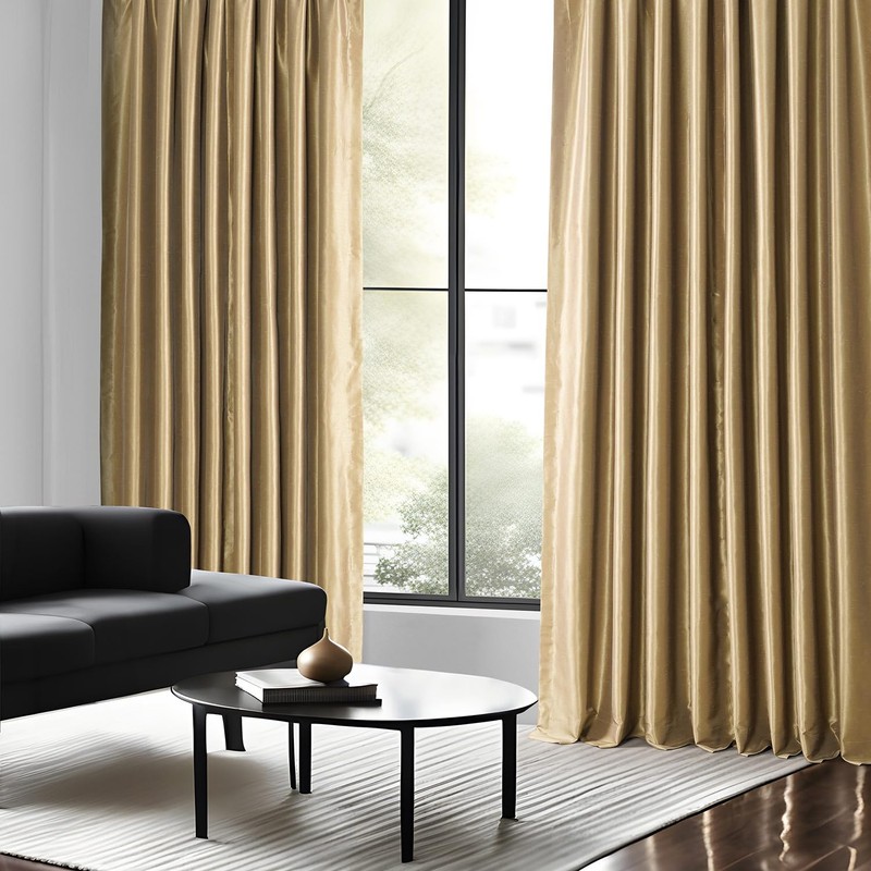 HPD HALF PRICE DRAPES Ruched Faux Dupioni Silk Curtains for