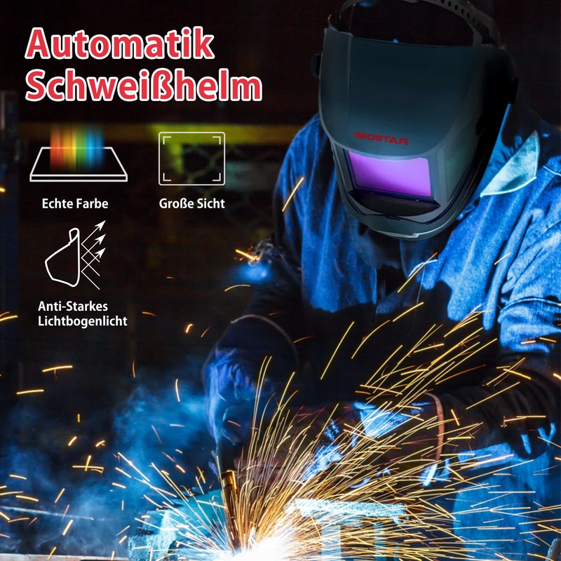 GEOSTAR Automatic Welding Helmet Panoramic 180° View 8.8 x 9.8