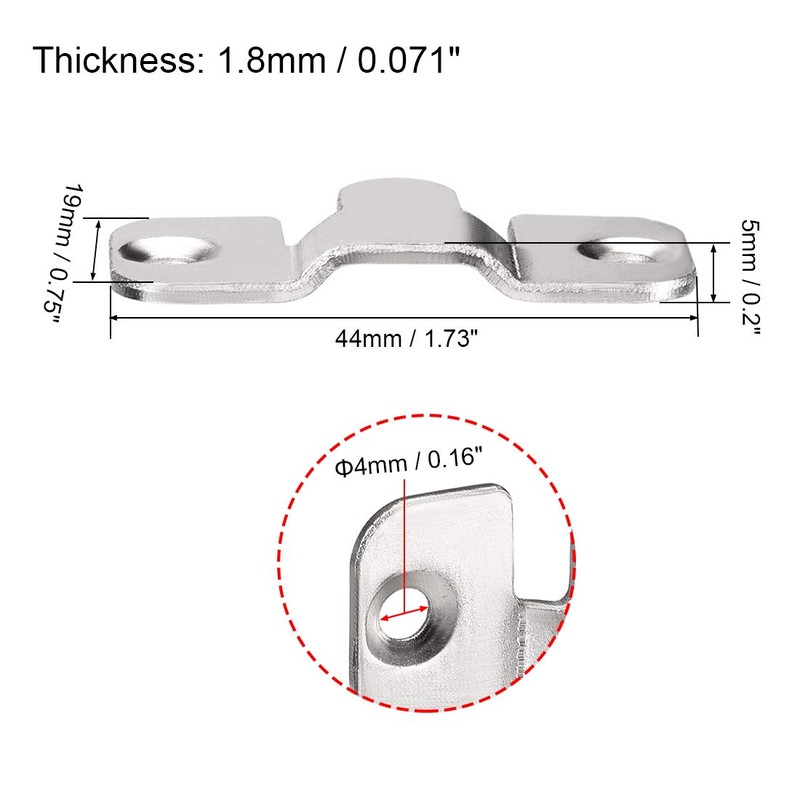sourcing map Flush Mount Bracket, 44x19mm Zinc Plated Wall Mount