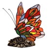 Bieye L10043 Butterfly Tiffany Style Stained Glass Accent Table Lamp