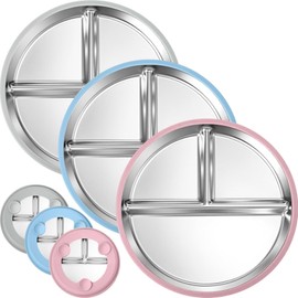 ZeiLaBang Kakadi Stainless Steel Baby Plate with Suction Cup, Children's Plate with Suction Cup, Non-Slip Baby Tray