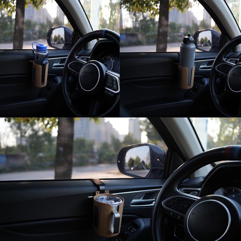 LITTLEMOLE Large Car Door Cup Holder, Vehicle Armrest Cup Holder