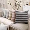 AMAROTI Throw Pillow Covers 18x18 Set of 2 Striped Pillow