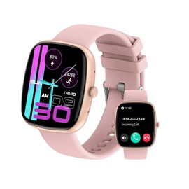 2one Reloj Inteligente Mujer, smartwatch para Dama con Llamada Bluetooth Impermeable IP67, 1.83" con Pantalla TFT, Frecuencia Cardíaca Oxígeno y Presión, iOS y Android, 123 Modos Deportivos (Rosa)