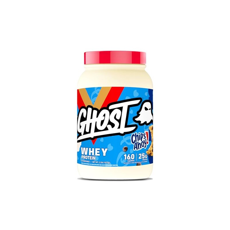 GHOST Whey Protein Powder, Chips Ahoy - 2LB Tub, 25G