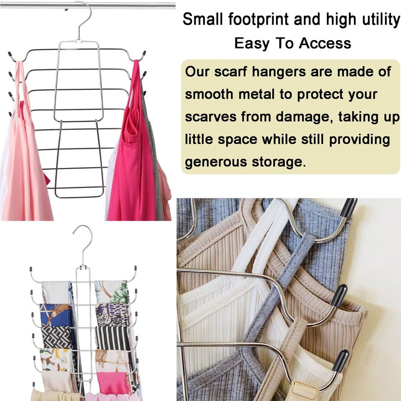 2 Pack Scarf Hanger,Leggings Hangers for Closet,360°Rotating Metal Belt Hangers