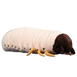 Peluche realista Grub - Animal de peluche de gusano de oruga de 13.7 pulgadas, suave y esponjoso, para niños, amantes de los insectos y coleccionistas