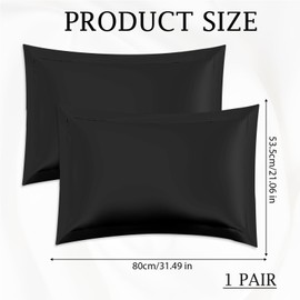 Silk Pillowcases 2 Pieces (50 x 80 cm / 22 Momme) - Luxurious, Hypoallergenic, Perfect Care for Skin and Hair, Exceptional Softness, Silk Pillowcase with Envelope Closure