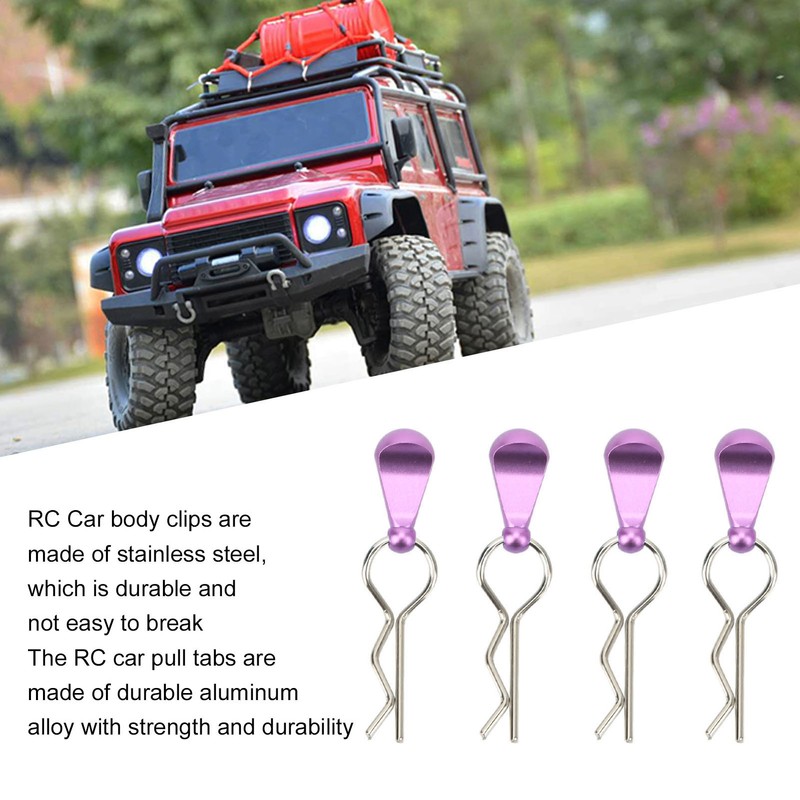 4Pcs Metal RC Car Body Clips with Pull Tabs for