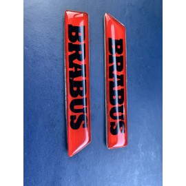 BRABUS Logo G-class 464 Red/Black FENDER BADGE EMBLEM Set Of 2 Pcs genuine