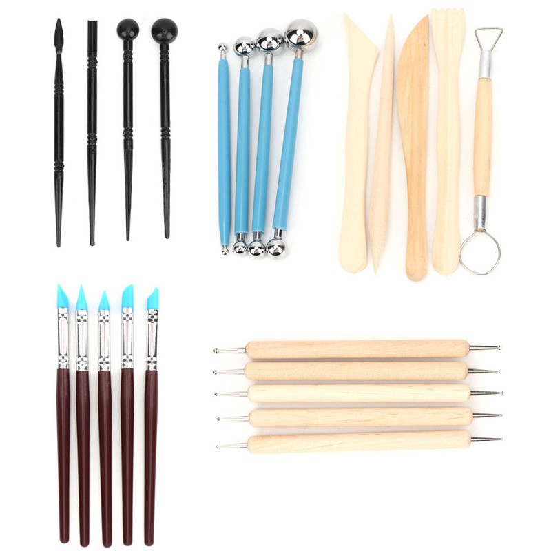 Wooden Pottery Clay Craft Sculpting Modeling Tools DIY Carved Art