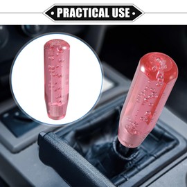 X AUTOHAUX Gear Shift Knob Stick, 15cm Universal for Car Durable Acrylic Pink