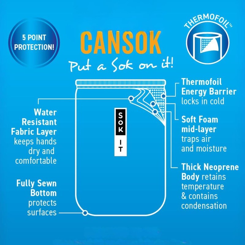 Sok It CanSok Sleeve for Beer & Soda Insulated Neoprene