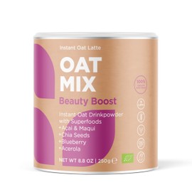 OAT MIX® Beauty Boost | Organic Oat Latte with Chia and Power Berries | For Supporting the Natural Health of Skin, Hair and Nails | Vegan, Gluten Free & No Additives | 250 g