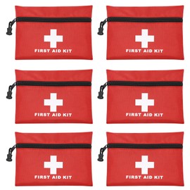 Faylapa 6Pcs Mini Empty First Aid Bag, 7.87x5.51 inches Travel Essentials Medical Pouch Bag for Travel, Home, Office, Vehicle, Camping, Outdoor (Bag Only)