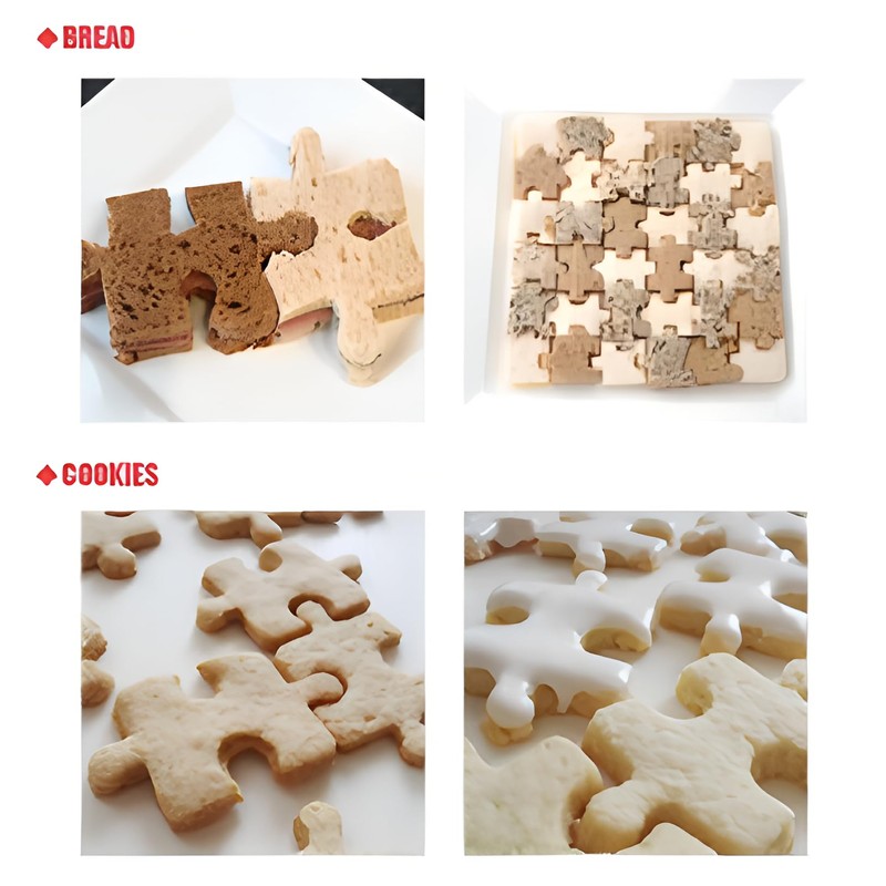 Wetco Puzzle Cookie Cutter Set of 4Pcs, Biscuit Cutters Stainless