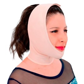 Faja Mentonera | Modelo 1025 | Compresión Facial Postquirúrgica | Faja Reducción de Papada | Adelgazante Facial | Ajuste Cómodo y Seguro | Recuperación Rápida | Tallas S-XXL Disponibles (Nude, G-XG)