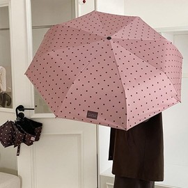 작은 도트 무늬 접이식 휴대용 데일리 양우산 Small Polka Dot Pattern Folding Portable Daily Umbrella