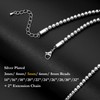 AMITER Silver Painted Bead Necklace, 3mm - 8mm Ball Beaded