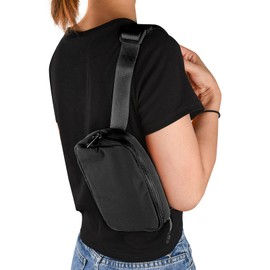 Didida Mini riñonera unisex para mujeres y hombres con correa ajustable para entrenamiento al aire libre, viajes, casual, correr, senderismo, ciclismo, Negro, Una talla, Casual