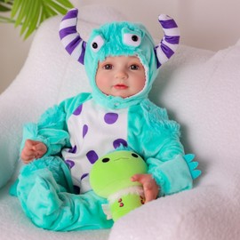 BABESIDE 20-Inch Lifelike Reborn Baby Dolls Set – Soft Weighted Body, Realistic Newborn Doll with Monster Outfit, Magnetic Pacifier, Bottle & Birth Certificate – Gift for Girls & Kids Age 3+