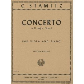 Stamitz - Concerto In D Major Op. 1. For Viola and Piano. Edited by Katims. by International