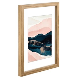 Hama Arizona Picture Frame 21 x 29.7 cm Wooden Frame Photo Frame Portrait Landscape Format for Hanging, Standing, Hanging, Hanging Device, Picture Format DIN A4, Oak