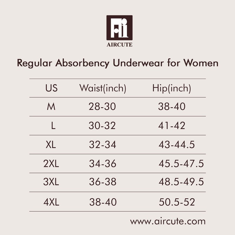 AIRCUTE Absorbent Urinary Incontinence Underwear for Women Seamless Sanding High