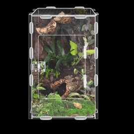 Acrylic Jumping Spider Enclosure, 6''x6''x9.8'' Front Opening Door Insect Terrarium Perfect for Tarantula Reptile Enclosure Tank Praying Mantis Habitat